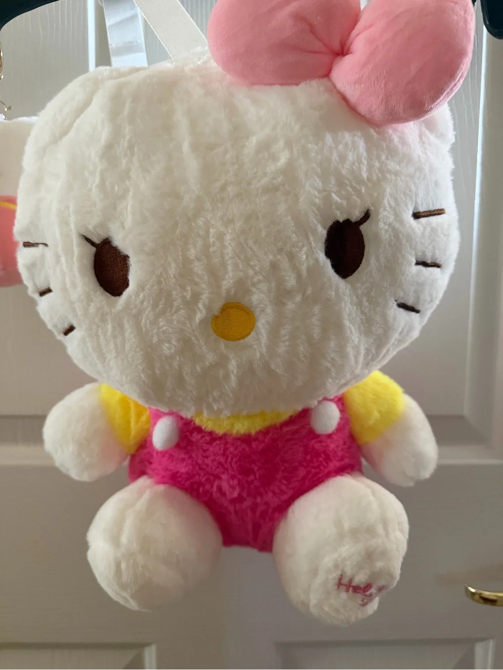 Hello Kitty Plush Backpack in White, Pink and Yellow
